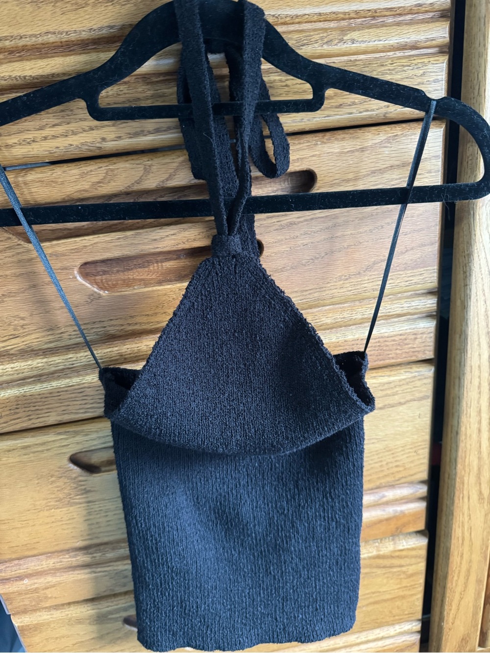 Blu Pepper Black Halter Knit Tank